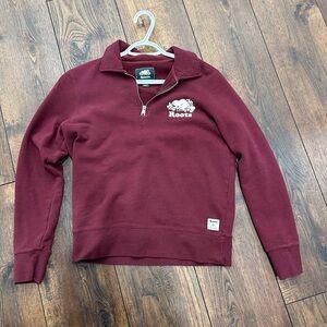 Roots Burgundy Quarter-Zip Sweatshirt